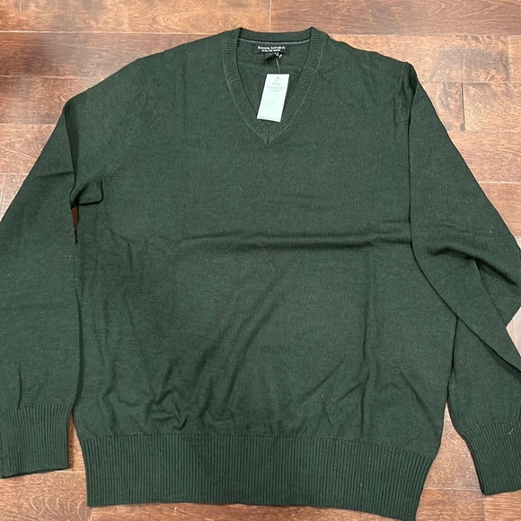 Banana republic extra fine merino green V-neck sweater. size Large - Picture 1 of 3